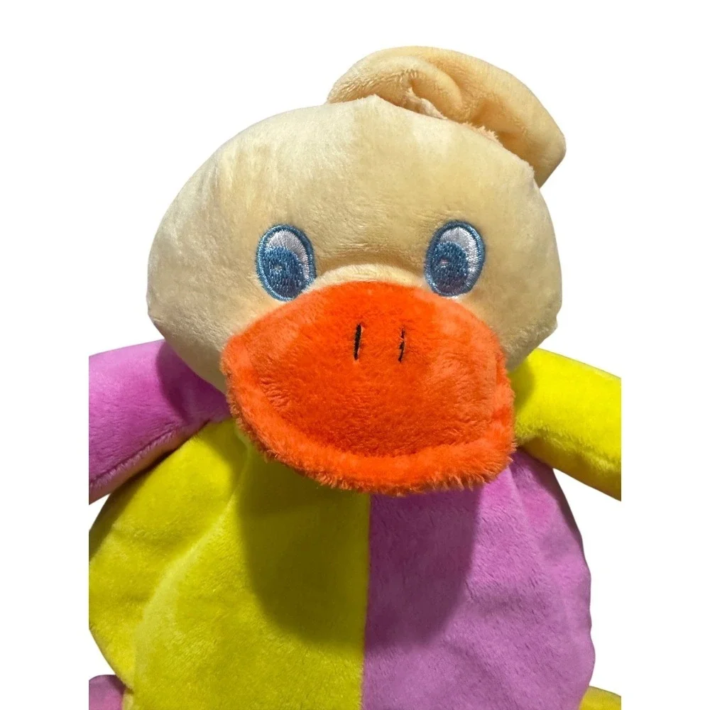 Yellow Duckies Plush Duck Rattle Lovey Baby‎ Security Blanket Pink Yellow Toy